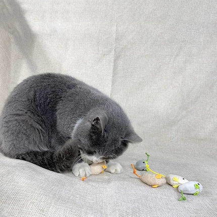 Interactive Plush Catnip Mouse Toy Durable Scratch-Resistant Fun Kitten Play Toy