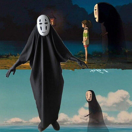 Adult Spirited Away No Face Male Cosplay Costume Mask Halloween Xmas Party Suit AU