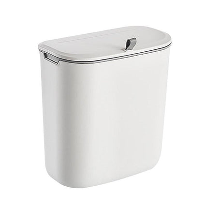 Wall Mounted Hanging Wastebasket with Sliding Lid for Kitchen and Bathroom Use