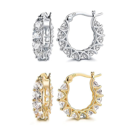 Sparkling U Shaped Earrings Fashion Jewelry Vintage Style Ear Accessories