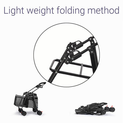 Lightweight Pet Stroller for Cats and Small Dogs Easy Fold Portable Travel Use
