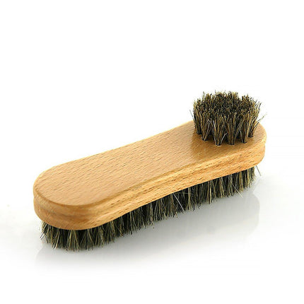 Double Sided Leather Shoe Polish Brush Oval Oiled Scrub Shoe Cleaning Tool