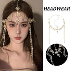 Gold Fringe Forehead Ornaments Hanfu Hair Crown Headwear Accessories