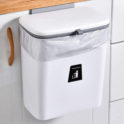 Wall Mounted Kitchen Trash Can with Sliding Lid Hanging Waste Bin for Household