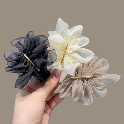 Chiffon Headdress Flower Hairpin Woman Sweet party hair Claw styling Hair Clips - Aimall