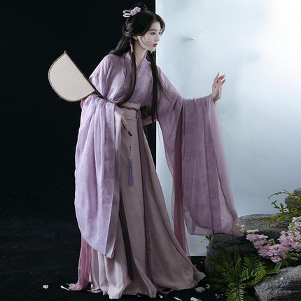 Chinese Traditional Hanfu Costume Woman Ancient Oriental Purple Dress Elegance - Aimall