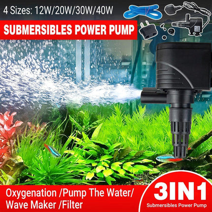 3in1 Mini Aquarium Fish Tanks Filter Water Purifier Submersible Oxygen Pump New - Aimall