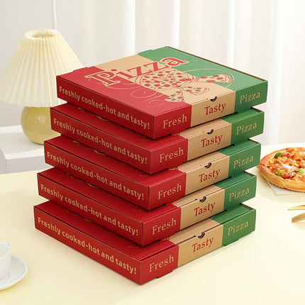 50pcs Pizza Packing Boxes Folding Box Durable Food Storage Containers Colourful