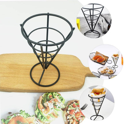2X Snack Rack Fried Chicken Chip Cone Fryer French Fries Wire Oil Holder Basket