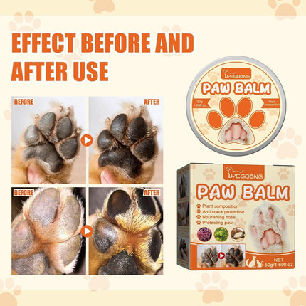 Dogs Cat Paw Balm Cream Pets Natural Lick Safe Dry Skin Cracked Paws Feet Care - Aimall