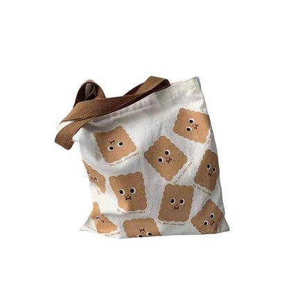 Canvas Shoulder Bag for Women Student Fashion All in One Shopping Tote Handbag