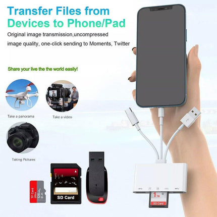 5-in-1 Multi Card Reader USB Adapter for SD Micro SD TF Memory Card Fast Transfer
