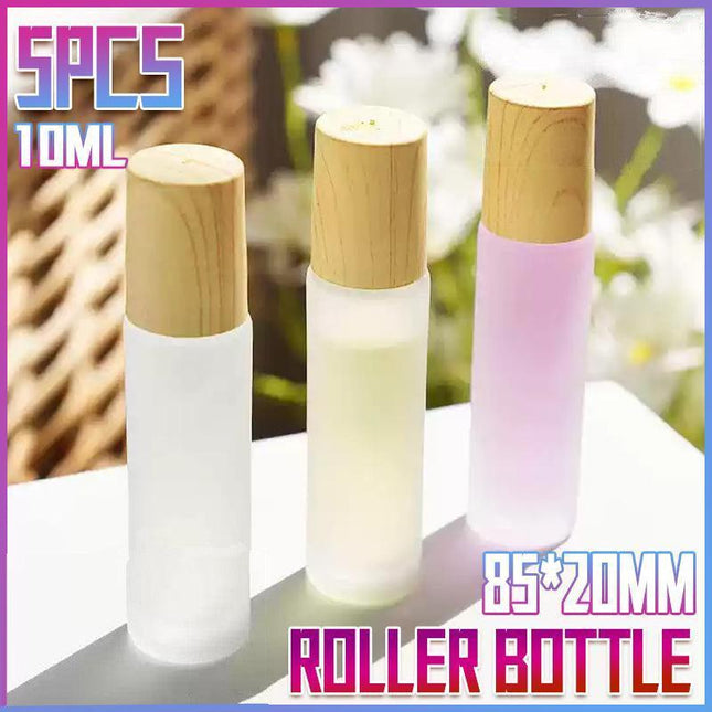 5X10ml Glass Bottle Roller Rollerball Perfume Frosted Essential Oil Roll On Ball - Aimall