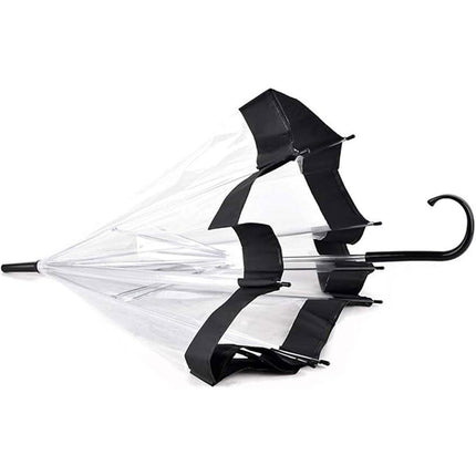 Clear Dome Umbrella Wedding Party Transparent Parasol Handle Waterproof Rain