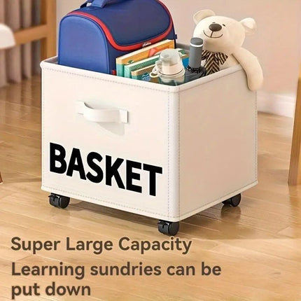 Rolling Storage Basket with Wheels for Under Desk or Shelf Organisation
