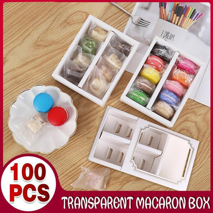 100PCS Clear Rectangular Boxes for Macarons, Cookies & Bomboniere Favors - Aimall