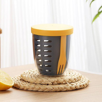 Portable Drainable Fruit Cup Plastic Sealed Cup for Snacks and Travel Use