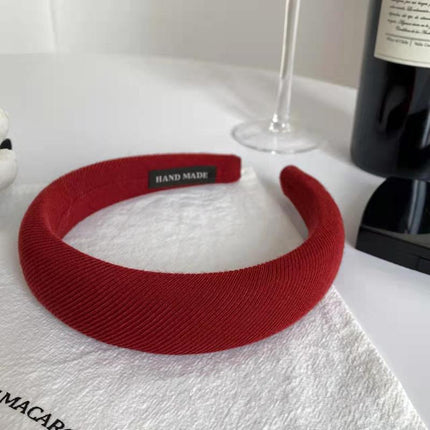 Women Thick Padded Wide Headband Sponge Hairband Wedding Party Plain - Aimall