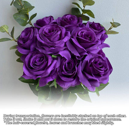 10pcs Artificial Silk Simulation Rose Flowers - Wedding Party Home Decorations - Aimall