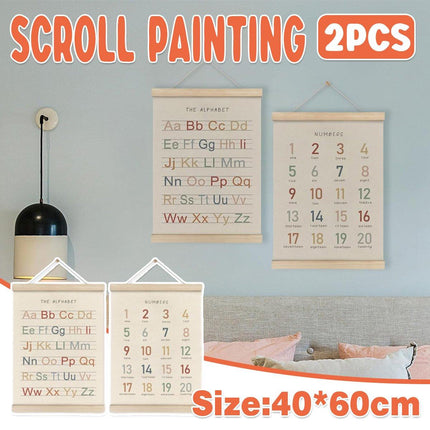 2pcs Preschool Scroll Wall Art Bedroom Decorations Nursery Wall Hanging