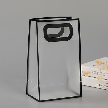 25pcs Transparent Frosted PVC Tote Bags Clear Plastic Gift and Clothing Bags