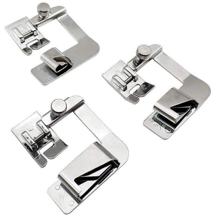 3Pcs Wide Rolled Hem Hemmer Foot For Domestic Sewing Machines Snap On Presser Au - Aimall