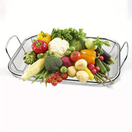 Stainless Steel Square Barbecue Basket Multifunctional Tray Grilling Vegetables