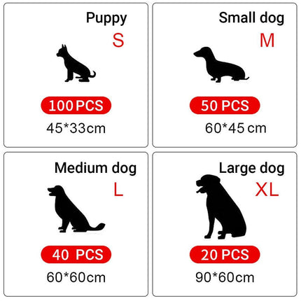 Large Puppy Dog Training Pads Pet Toilet Thickened Pee Pads Mat Indoor Absorbent - Aimall