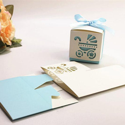 50X Shower Party Bomboniere Box 6x6x6cm with Ribbon for Birthday and Celebration Use