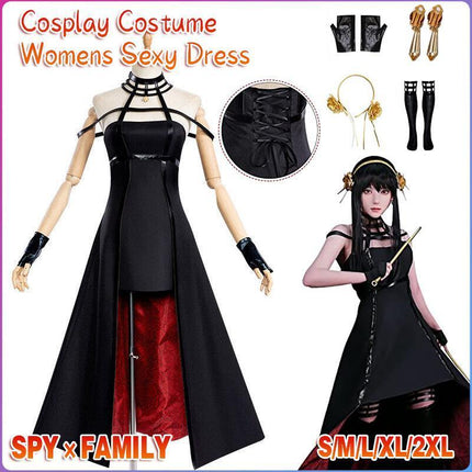 Anime SPY×FAMILY Yor Forger Cosplay Costume Womens Sexy Dress Halloween Outfits - Aimall