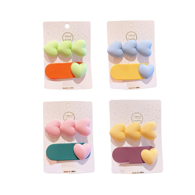 2X Sweet Candy Color Cute Korean Style Hair Clip BB Clip Female Hairpin Headwear - Aimall