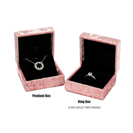5PCS Pink Vintage Jewelry Velvet Ring Necklance Box Gift Wedding Box