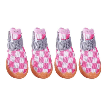 4pcs Breathable Mesh Dog Shoes Small Pets Puppy Paw Protection Summer Boots