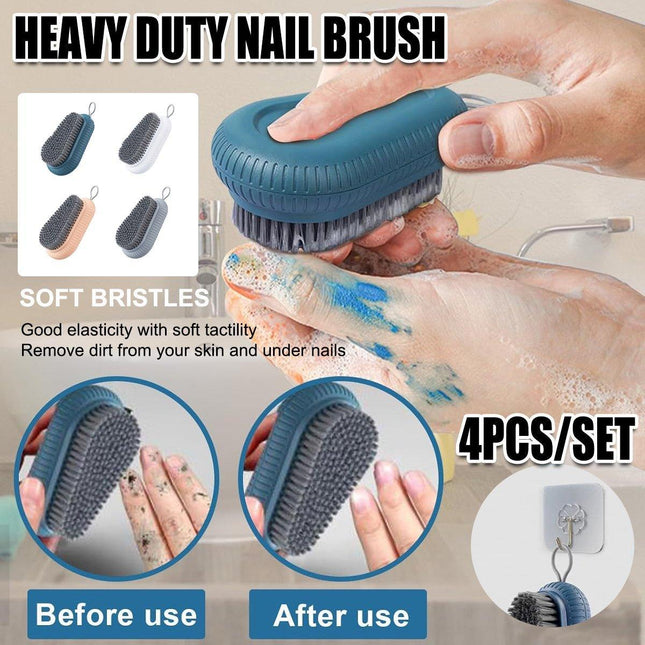 4PCS Heavy Duty Nail Brush Fingernail Scrub Brush Hand and Nail Cleaning Brush