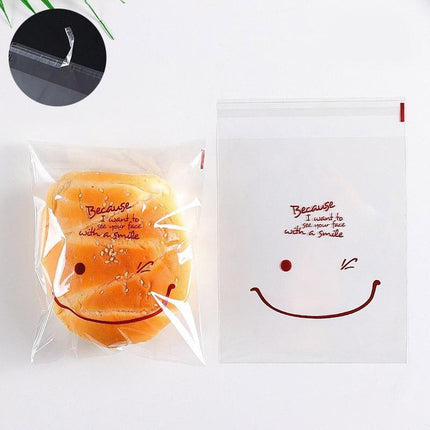 400PCS Self Sealing Bread Bags Cute Cartoon Transparent Self Adhesive Packaging