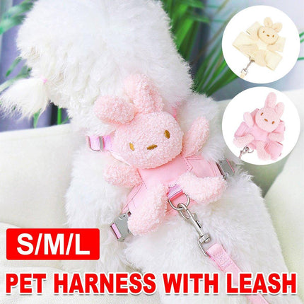 Kitten Dog Cat Walking Harness Lead Leash Collar Pet Vest Cute Rabbit Adjustable