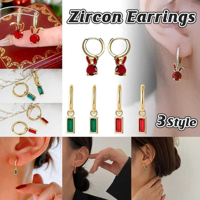 Fashion Gold Zircon Earrings Stud Drop Dangle Wedding Best Gift For Women - Aimall