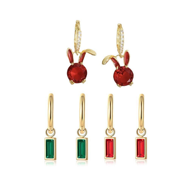 Fashion Gold Zircon Earrings Stud Drop Dangle Wedding Best Gift For Women - Aimall
