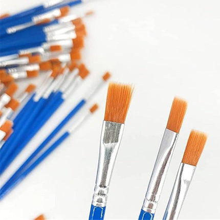 50/100PCS Plastic Flat Tip Hook Line Brushes for DIY Ceramics and Watercolor Painting