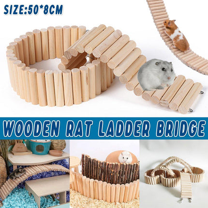 Wooden Hamster Toys Climbing Stairs Bridge Small Pet Soft Ladder Playground