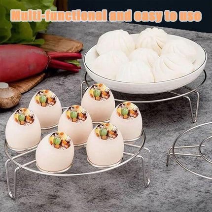 Double Layer 304 Stainless Steel Steaming Rack Tripod Egg Rack Kitchen Cooking