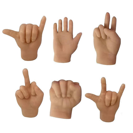 6PCS Cute Cat Finger Covers Soft Rubber Stretchy Mini Simulation Hands Fun Toy