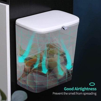 Wall Mounted Kitchen Trash Can with Sliding Lid Hanging Waste Bin for Household