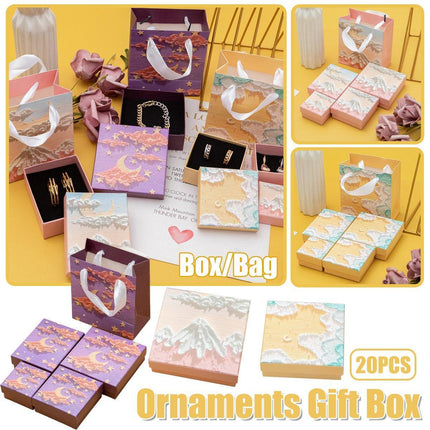 20PCS Jewelry Boxes Ring Necklace Bracelet Earring Gift Packaging with HandleBag