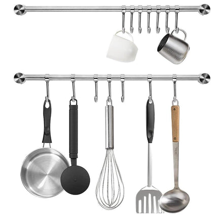 2PCS 304 Stainless Steel Bathroom Towel Hook Wall Mounted Clothes Kitchen Hanger