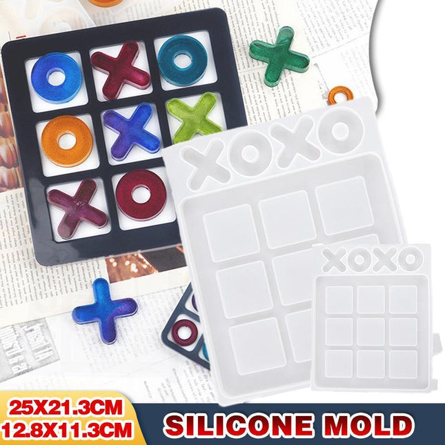 Silicone Mold Making Tic-Tac-Toe Game Jewelry Resin Casting Mould Craft DIY Tool - Aimall