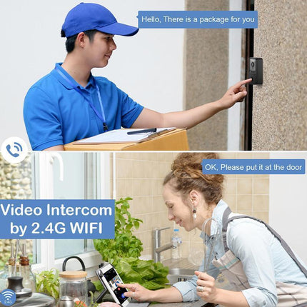 Wireless WiFi Video Doorbell Smart Phone Door Ring Intercom Camera Security Bell - Aimall