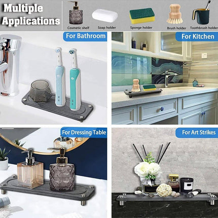 Quick Drying Diatomite Bathroom Mat Water Absorbing Mat Kitchen Drain Tray Rack