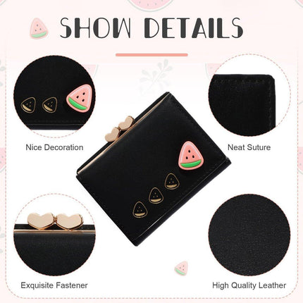 Cute Fruit Folding Wallet Ladies Mini Cartoon Money Clip Small Coin Purse Holder