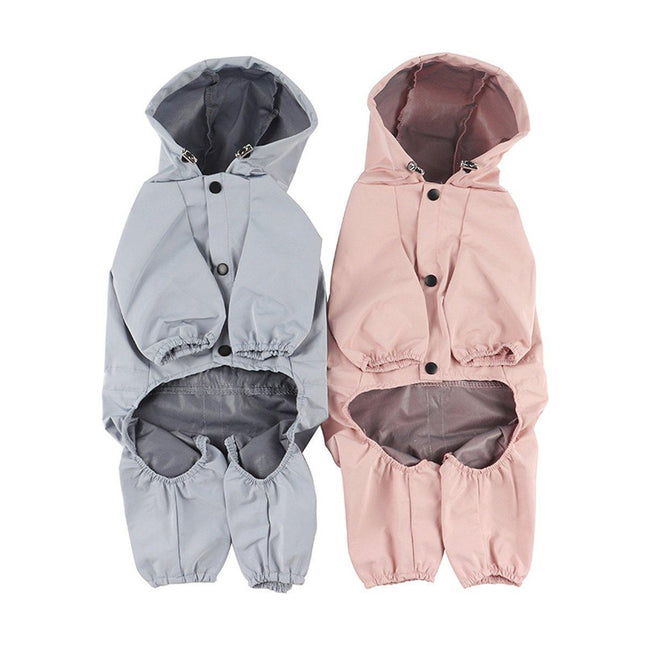 Outdoor Reflective Waterproof Dog Raincoat Breathable Four Legged Pet Jacket